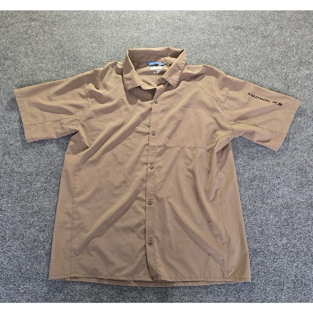 Salomon Shirt Activewear Active Dry Advanced Skin Tan Mens XL Running, Hiking